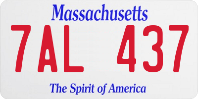 MA license plate 7AL437