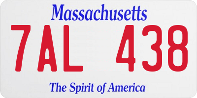 MA license plate 7AL438