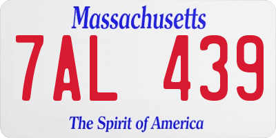 MA license plate 7AL439