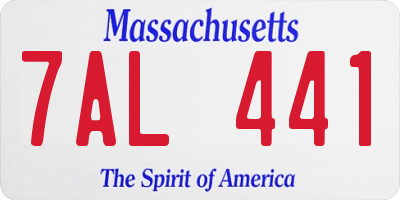 MA license plate 7AL441
