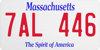 MA license plate 7AL446