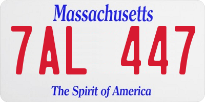 MA license plate 7AL447