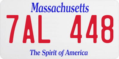 MA license plate 7AL448