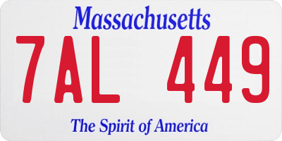 MA license plate 7AL449