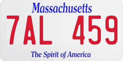 MA license plate 7AL459