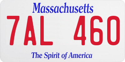 MA license plate 7AL460