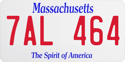 MA license plate 7AL464