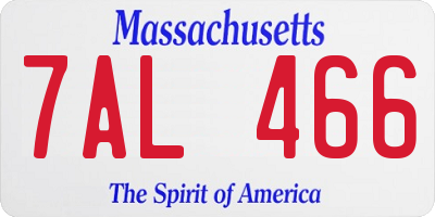 MA license plate 7AL466