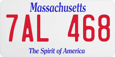 MA license plate 7AL468