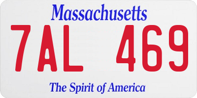 MA license plate 7AL469