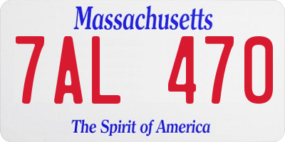 MA license plate 7AL470