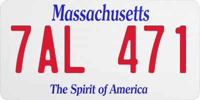 MA license plate 7AL471