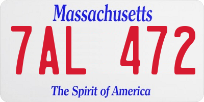 MA license plate 7AL472