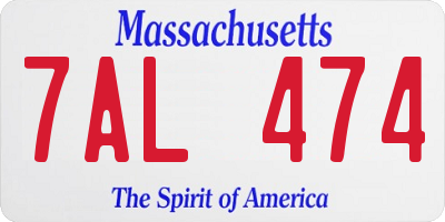 MA license plate 7AL474