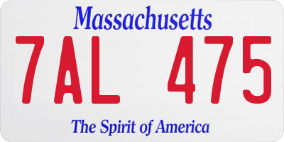 MA license plate 7AL475