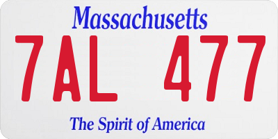 MA license plate 7AL477