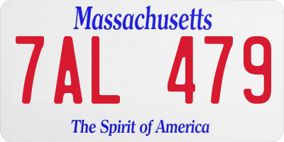 MA license plate 7AL479