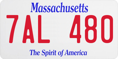 MA license plate 7AL480