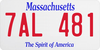 MA license plate 7AL481