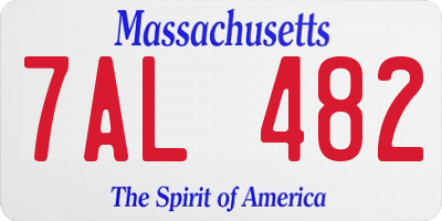 MA license plate 7AL482
