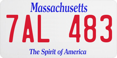 MA license plate 7AL483