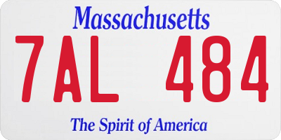 MA license plate 7AL484