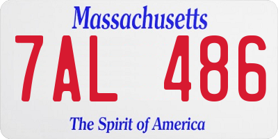 MA license plate 7AL486