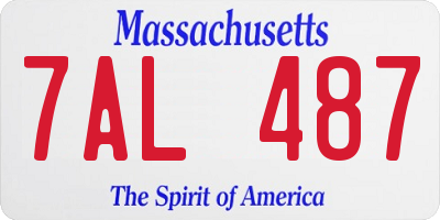 MA license plate 7AL487