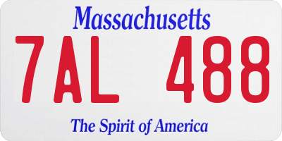MA license plate 7AL488