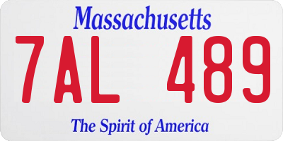 MA license plate 7AL489