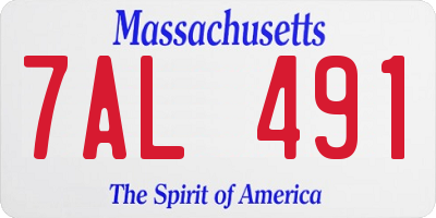MA license plate 7AL491