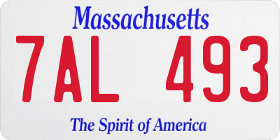 MA license plate 7AL493