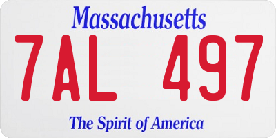 MA license plate 7AL497
