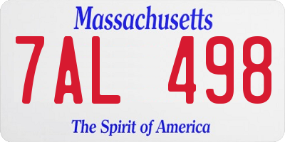 MA license plate 7AL498