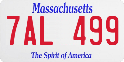 MA license plate 7AL499