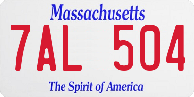 MA license plate 7AL504