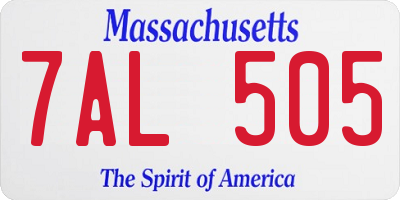 MA license plate 7AL505