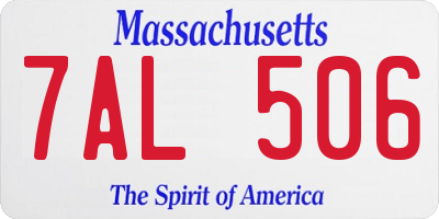 MA license plate 7AL506