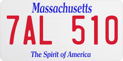 MA license plate 7AL510