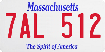 MA license plate 7AL512