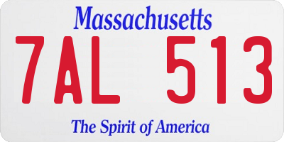 MA license plate 7AL513