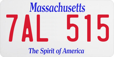 MA license plate 7AL515