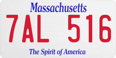 MA license plate 7AL516