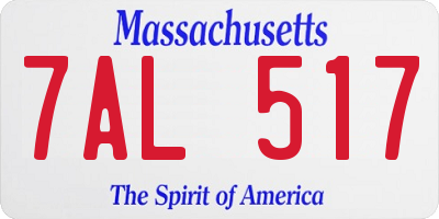 MA license plate 7AL517