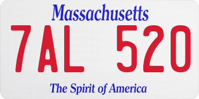 MA license plate 7AL520