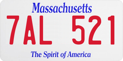 MA license plate 7AL521