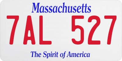 MA license plate 7AL527