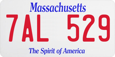 MA license plate 7AL529