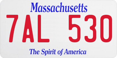 MA license plate 7AL530