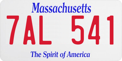 MA license plate 7AL541